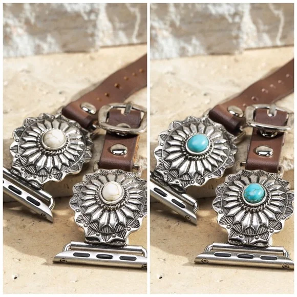 Natural Stone Concho Apple Watch Band - Picture 3 of 7